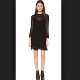 Free People Dresses | Free People Size M Black Crochet Bell Sleeve Dress With Liner + $168 Tag | Color: Black | Size: M