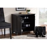 Baxton Studio Coolidge Modern & Contemporary Dark Grey Finished 4-Shelf Wood Shoe Storage Cabinet - FP-01LV-Dark Grey