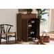 Baxton Studio Coolidge Modern & Contemporary Walnut Finished 5-Shelf Wood Shoe Storage Cabinet w/ Drawer - FP-03LV-Walnut