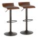 Ale Industrial Barstool in Antique Metal & Brown Faux Leather - Set of 2 - Lumisource BS-ALE AN+MBN2