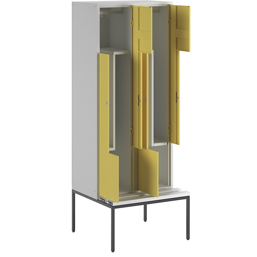 Vestiaire à portes en Z München avec banc Wolf