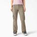 Dickies Women's Relaxed Fit Straight Leg Cargo Pants - Rinsed Desert Sand Size 10 (FP777)