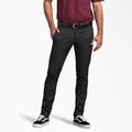 Dickies Men's Skinny Fit Double Knee Work Pants - Black Size 40 34 (WP811)