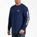 Dickies Men's Long Sleeve Graphic T-Shirt - Deep Blue Size S (WL469)