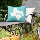 East Urban Home H-Town Texas Indoor/Outdoor Throw Pillow Polyester/Polyfill blend in Green/Blue | 16 H x 16 W x 3 D in | Wayfair