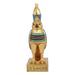 World Menagerie Seán Egyptian God Horus Falcon Bird on Hieroglyphic Pedestal Figurine Resin in Yellow | 8.75 H x 5 W x 3 D in | Wayfair