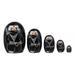 World Menagerie 5 Piece Cobel Ninja en Toy Stacking Nesting Dolls Hand Painted Figurine Set Resin in Black | 3.75 H x 2.5 W x 2.5 D in | Wayfair