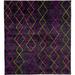 Black/Indigo 144 W in Rug - Brayden Studio® One-of-a-Kind Angus Hand-Knotted Traditional Style Purple 12' x 18' Wool Area Rug Wool | Wayfair