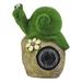 August Grove® Wellsville Whimsical Snail on Rock Garden Statue Resin/Plastic in Green | 12 H x 9 W x 7 D in | Wayfair