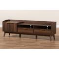 Baxton Studio Lena Mid-Century Modern Walnut Brown Finished 2-Drawer Wood TV Stand - LV4TV4130WI-Columbia-TV