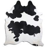 Black/White 84 x 72 x 0.25 in Area Rug - Loon Peak® Natural Hair Handmade Cowhide Area Rug Cowhide/Leather | 84 H x 72 W x 0.25 D in | Wayfair
