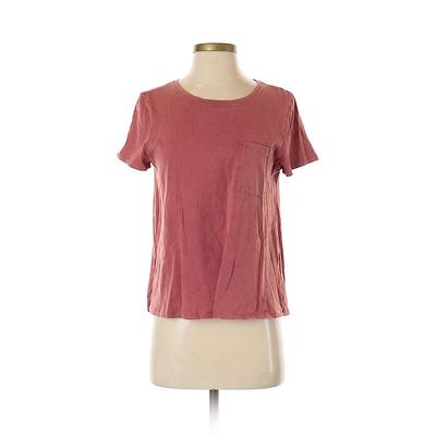 LoveRiche Short Sleeve Top Pink Print Scoop Neck Tops - Women's Size Small