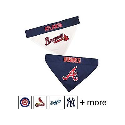 Pets First MLB Reversible Dog & Cat Bandana, Atlanta Braves, Small/Medium