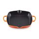 Le Creuset Signature Enamelled Cast Iron Square Griddle Pan with 2 Handles 30cm Volcanic, 20200300900422