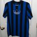 Adidas Shirts | Adidas Trendy Men’s Vertical Stripe Jersey Tee Xs | Color: Black/Blue | Size: Xs