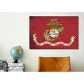 Winston Porter Flags U.S. Marine Grunge Painted Graphic Art on Wrapped Canvas in Red/Yellow | 8 H x 12 W x 0.75 D in | Wayfair