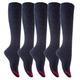 Lian LifeStyle Women's 5 Pairs Pack Knee High Cotton Boot Socks Size(Navy)