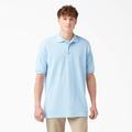 Dickies Men's Adult Size Piqué Short Sleeve Polo - Light Blue L (KS5552)