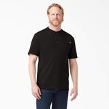 Dickies Men's Heavyweight Short Sleeve Henley T-Shirt - Black Size XL (WS451)