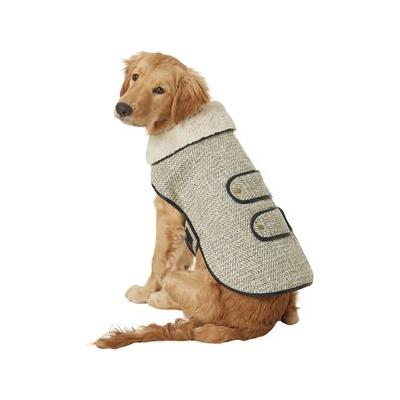 Frisco Manhattan Tweed Dog & Cat Coat, Taupe, Large