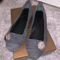 Gucci Shoes | Auth Nib Gucci Ornament Grey Suede Flats Sz 36.5 | Color: Gray | Size: 36.5