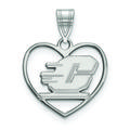 Women's Cent. Michigan Chippewas Sterling Silver Logo Heart Pendant