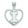 Women's Illinois Fighting Illini Sterling Silver Logo Heart Pendant