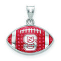 Women's NC State Wolfpack Sterling Silver Enameled Football Logo Pendant