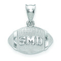 Women's SMU Mustangs Sterling Silver 3D Football Logo Pendant