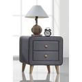 Valda Nightstand in Light Gray Fabric - Acme Furniture 24523