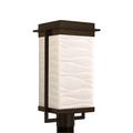 Justice Design Group Porcelina - Pacific 18 Inch Tall 1 Light LED Outdoor Post Lamp - PNA-7543W-WAVE-DBRZ