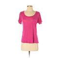 Express Short Sleeve T-Shirt: Pink Print Tops - Women's Size X-Small