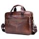 Xieben Leather Shoulder Messenger Bag Briefcase for Men Women Travel Outdoor Business Office Hangbag Laptop Pack Crossbody Sling Pouch Daypack Brown