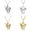 Disney Accessories | Disney Parks Necklace Mickey Mouse Icon Zirconia | Color: Gold/Silver | Size: Various