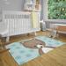 White 36 x 0.08 in Area Rug - Zoomie Kids Trevino Power Loom Polyester Teal/Brown Indoor Area Rug Polyester | 36 W x 0.08 D in | Wayfair