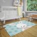 White 36 x 0.08 in Area Rug - Zoomie Kids Triplett Power Loom Polyester Teal/Gray Indoor Area Rug Polyester | 36 W x 0.08 D in | Wayfair