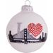 The Holiday Aisle® 3 1/4" Pearl "I Heart San Francisco" City Skyline Glass Ornaments Glass in White | 3.25 H x 3.25 W x 3.25 D in | Wayfair