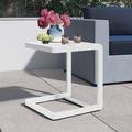 Latitude Run® Keimari Aluminum Outdoor Side Table Metal in White | 18 H x 16 W x 16 D in | Wayfair F36B204F63EB416CA45E372BE71064C1