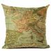 Breakwater Bay Amedee Italy Map Cotton Throw Pillow Polyester/Polyfill/Cotton | 17.75 H x 17.75 W x 6 D in | Wayfair