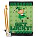 Breeze Decor Get Lucky Spring St Patrick 2-Sided Polyester 40 x 28 in. Flag Set in Green | 40 H x 28 W in | Wayfair BD-SA-HS-102028-IP-BO-D-US12-AM