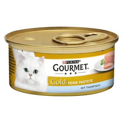 48x85g Gold Feine Pastete 4 Sorten à 12 Stück Gourmet Katzenfutter nass