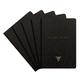 Clairefontaine 102546C - A pack of 5 Flying Spirit softcover notebooks 96 ivory pages 14.8x21 cm 90g lined, black glossy card cover, assorted pattern