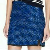 J. Crew Skirts | J Crew Tweed Mini Skirt Side Slits Size 4 | Color: Black/Blue | Size: 4