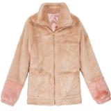 Jessica Simpson Jackets & Coats | New Colorblocked Reversible Faux Fur Jacket, Girl Size 7 Coat Beautiful Stylish | Color: Cream/Tan | Size: Various