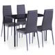 vidaXL Mobilier de salle à manger 5 pcs Gris