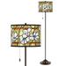 Magnolia Mosaic Giclee Glow Bronze Club Floor Lamp