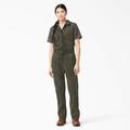 Dickies Women's Flex Cooling Short Sleeve Coveralls - Moss Green Size M (FV332F)