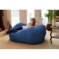 Symple Stuff Large Bean Bag Sofa Scratch/Tear Resistant/Microfiber/Microsuede in Blue | 34 H x 72 W x 48 D in | Wayfair TS-6LG-MS13