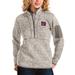 Women's Antigua Oatmeal New York Giants Fortune Half-Zip Pullover Jacket