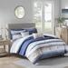 Madison Park King/Cal King 8 Piece Printed Seersucker Comforter & Coverlet Set Collection in Blue - Olliix MP10-6156